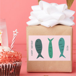 シーサイドソーレ誕生日かわいい魚カスタムたち 長方形シール