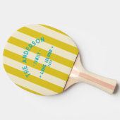 シーサイドダークレモンストライピング&ファミリー名 卓球ラケット (横)