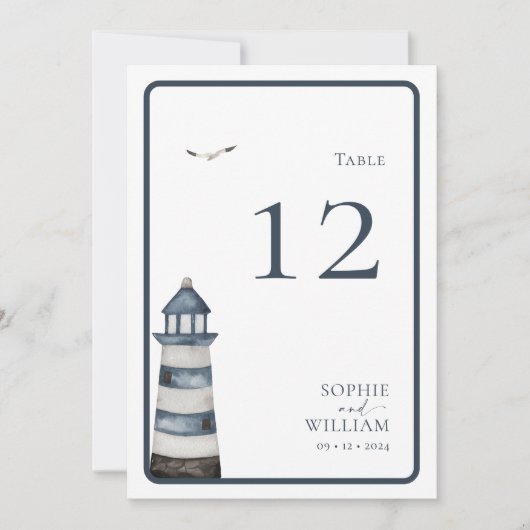 シーサイドテーブル番号 招待状 (正面)