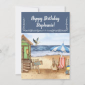 シーサイドデイアットザビーチ パーソナライズされた サンキューカード (正面)