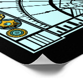 シーサイドデコ – アクア&イエロー – プリント/ポスター ポスター (角)