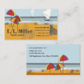 シーサイドトラベル傘帆船海 名刺 (正面/裏面)