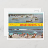 シーサイドハイツからの挨拶、ニュージャージー旅行 ポストカード (正面/裏面)