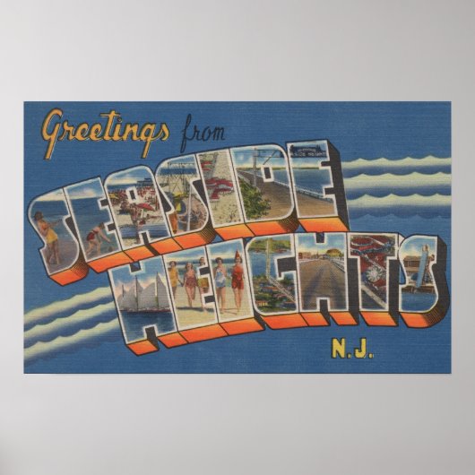 シーサイドハイツ、ニュージャージー – ラージレターシーン ポスター (正面)