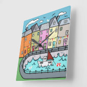 シーサイドハーバーアクリル壁時計 スクエア壁時計 (傾斜)