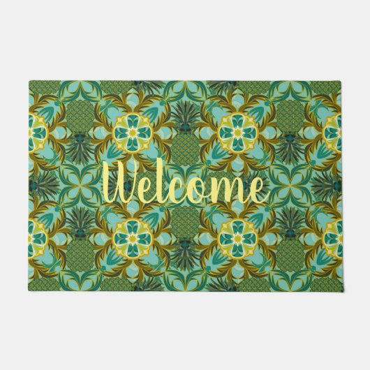 シーサイドパイナップルウェルカムマット ドアマット (正面)