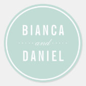 シーサイドパステル淡い色のズ結婚アクア ラウンドシール (正面)