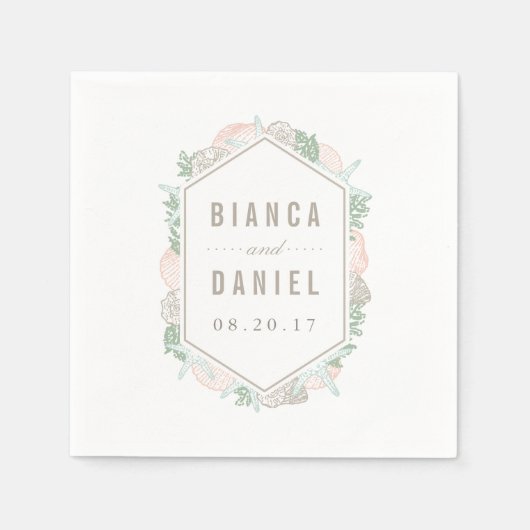 シーサイドパステル結婚ズ スタンダードカクテルナプキン (正面)