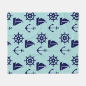 シーサイドパターン フリースブランケット (正面(横))