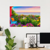 シーサイドパテイタリアンオガーデンアクリルアート ポスター (ホームオフィス)