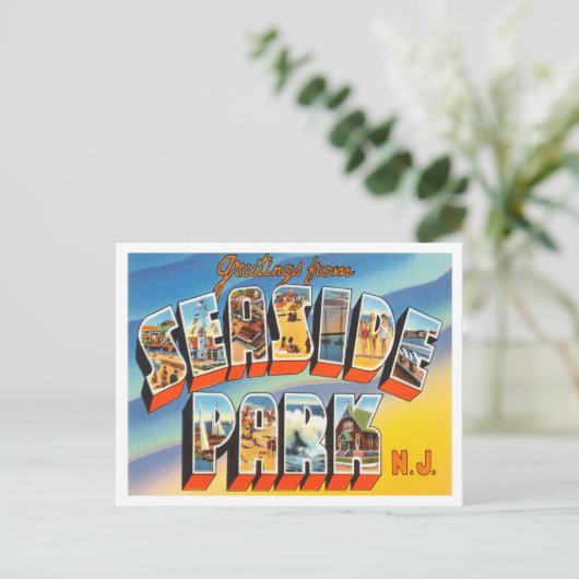 シーサイドパーク、ニュージャージーの旅行からの挨拶 ポストカード (スタンド正面)