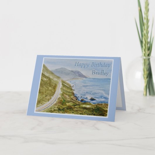 シーサイドパーソナライズネーム誕生日あいさつカード カード (正面)