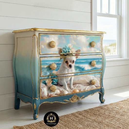 シーサイドビクトリアンチワホアパピービーチデコパージュ 薄葉紙