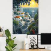 シーサイドビレッジアットサンセットインポインティリストスタイル ポスター (ホームオフィス)