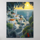 シーサイドビレッジアットサンセットインポインティリストスタイル ポスター (正面)