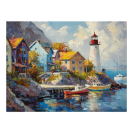 シーサイドビレッジカラフルウィズハウス&ライトハウス ポスター