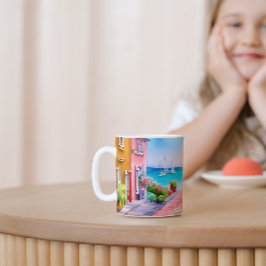 シーサイドビレッジサンセットウォーターカラー コーヒーマグカップ