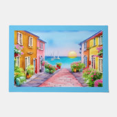 シーサイドビレッジサンセットウォーターカラー ドアマット (正面)