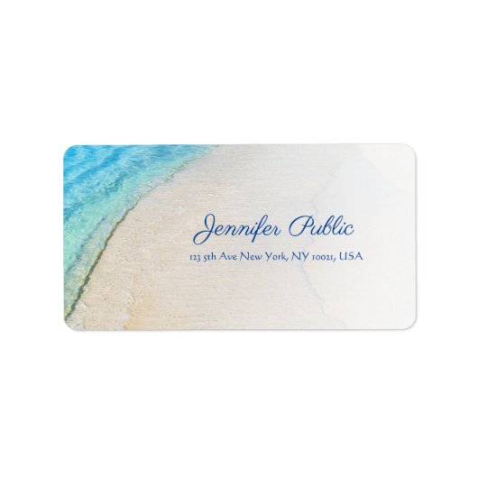 シーサイドビーチウェーエレガントブスクリモダンプトアドレス ラベル (正面)