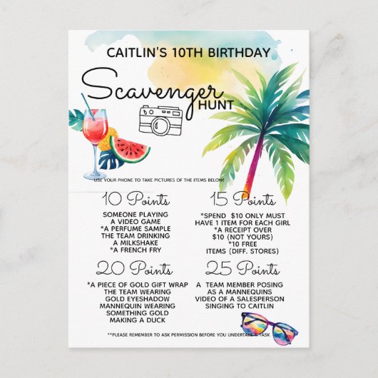 シーサイドビーチスカベンジャー狩り 案内ポストカード (正面)