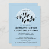 シーサイドビーチブルーサマーオンザビーチ招待状 招待状 (正面/裏面)