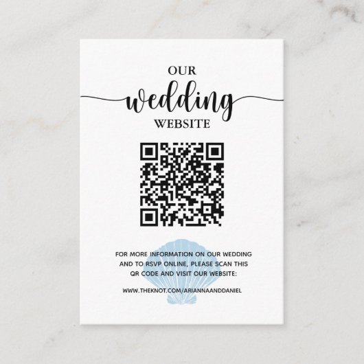 シーサイドビーチブルーシーシェルレジストリWebサイト エンクロージャーカード (正面)