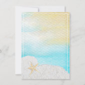 シーサイドビーチホワイトサンドカップルシャワー 招待状 (裏面)