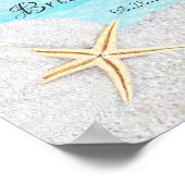 シーサイドビーチホワイトサンドブライダルシャワー結婚ズ ポスター (角)