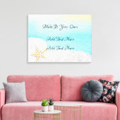 シーサイドビーチホワイトサンド結婚ズ キャンバスプリント (インサイチュ (リビング))