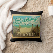 シーサイドビーチヴィンテージトラベル クッション (ブランケット)