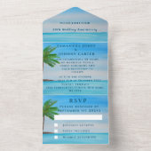 シーサイドビーチ結婚熱帯記念日 オールインワン招待状 (内側)