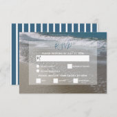 シーサイドビーチ&サンドウェディングRSVPカード 出欠カード (正面/裏面)