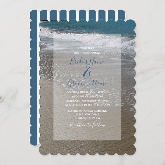 シーサイドビーチ&サンド結婚式招待状 招待状 (正面/裏面)