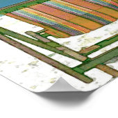 シーサイドビーチ、椅子&傘 ポスター (角)