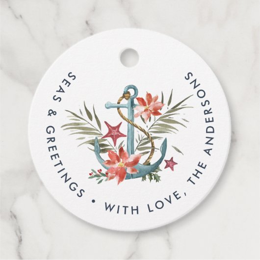 シーサイドホリデイ |沿岸パーソナライズされたギフトラベル フェイバータグ (正面)