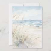 シーサイドモダンウォータカラービーチカップルのシャワー 招待状 (裏面)