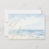 シーサイドモダンウォーター色ビーチ結婚式ディナー 出欠カード (裏面)
