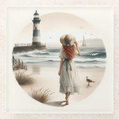 シーサイドライトハウス散歩 ガラスコースター (正面)