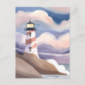 シーサイドライトハウス | 水彩海絵を描ズ ポストカード (正面)