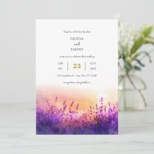 シーサイドラベンダーサンライズウォータービーチ結婚式 招待状 (スタンド正面)