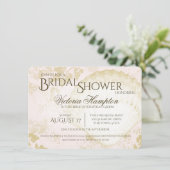 シーサイドヴィンテージビーチピンク赤面ブライダルシャワー 招待状 (スタンド正面)