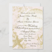 シーサイドヴィンテージピンク赤面 招待状 (正面)