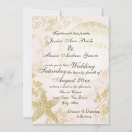 シーサイドヴィンテージピンク赤面 招待状