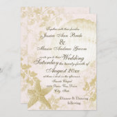 シーサイドヴィンテージピンク赤面 招待状 (正面/裏面)