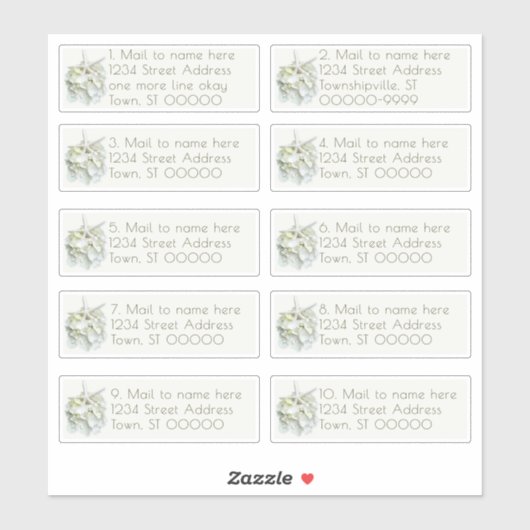 シーサイド庭園の結婚式メール個人アドレス シール (シート)