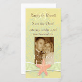 シーサイド日付の保存フォトカード セーブザデート (正面/裏面)