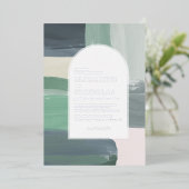 シーサイド海ガラス |ボホ結婚の 箔招待状 (立ち正面)