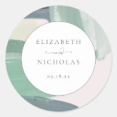 シーサイド海ガラス |モノグラム結婚ズ ラウンドシール (正面)