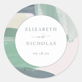 シーサイド海ガラス |モノグラム結婚ズ ラウンドシール