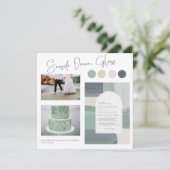 シーサイド海ガラス |青い緑のカラーパレット 招待状 (スタンド正面)